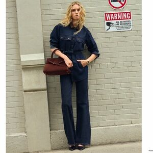 VERONICA BEARD Mikaela Shacket With Corduroy Collar Size M NWT